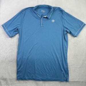 At&t Blue Short Sleeve Collared Polo Uniform Shirt Men's XLT Has Stains